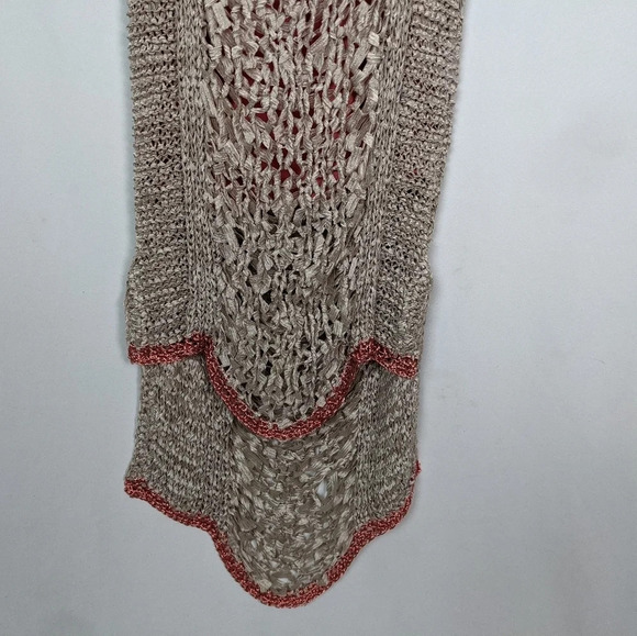 Rachel Roy Crochet Netted Open Knit High Low Midi Dress Bohemian Festival Hippie - Picture 7 of 11